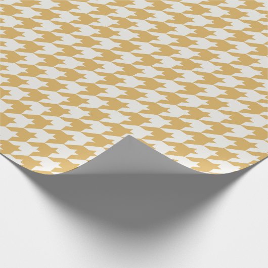 Yellow Houndstooth Textile Pattern Cadeaupapier (Hoek)