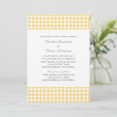 Yellow Houndstooth Wedding Invite Kaart (Staand voorkant)