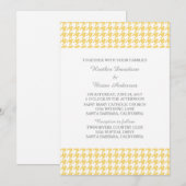 Yellow Houndstooth Wedding Invite Kaart (Voorkant / Achterkant)