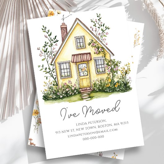 Yellow House Wildflower | Nieuw thuisadres Aankondiging