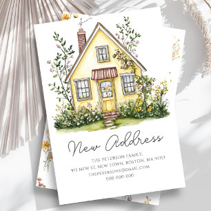 Yellow House Wildflower Nieuw thuisadres Aankondiging