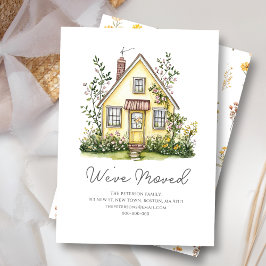 Yellow House Wildflower | Nieuw thuisadres Notitiekaartje