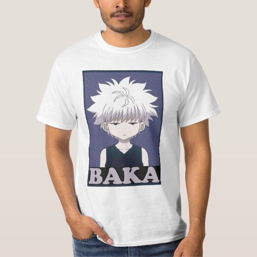 " Yellow Hunter X Hunter Killua Zoldyck Baka " T-shirt (Voorkant)