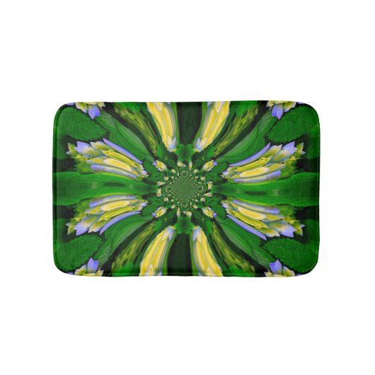 Yellow Hydrangea Flower Swirl badmat (Voorkant)