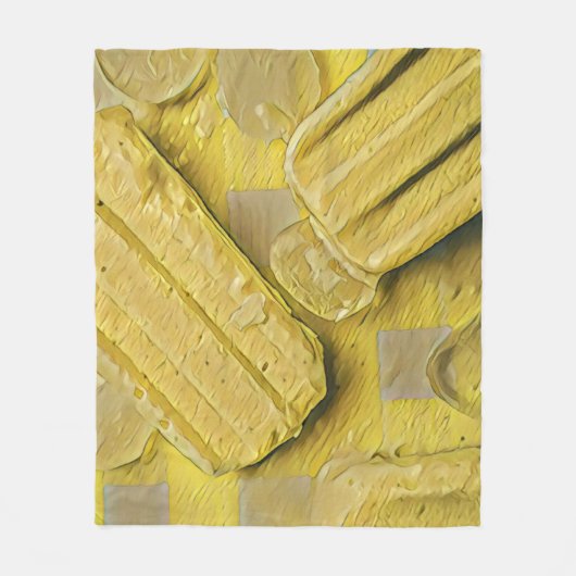 Yellow ice cream conpose fleece deken (Voorkant)