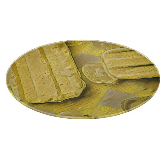 Yellow ice cream conpose snijplank (Hoek)