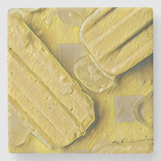 Yellow ice cream conpose stenen onderzetter (Voorkant)