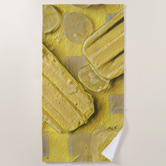 Yellow ice cream conpose strandlaken (Voorkant)