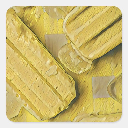 Yellow ice cream conpose vierkante sticker (Voorkant)