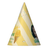 Yellow Ice Cream Sprinkle Photo Summer Birthday Feesthoedjes (Links)