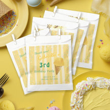 Yellow Ice Cream Sprinkle Summer Birthday Party 