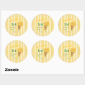 Yellow Ice Cream Sprinkle Summer Birthday Party Ronde Sticker (Vel)