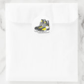 Yellow Ice Hockey Schaatsen Ronde Sticker (Tas)