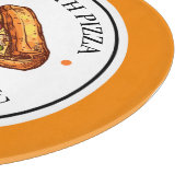 Yellow Illustration Circle Pizza Cutting Board Snijplank (Hoek)