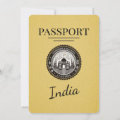 Yellow India Passport Uitnodiging voor het Huwelij (Achterkant)