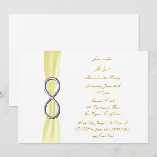 Yellow Infinity Bachelorette Party Kaart (Voorkant / Achterkant)