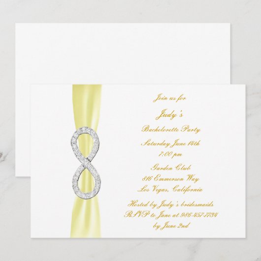 Yellow Infinity Bachelorette Party Kaart (Voorkant / Achterkant)
