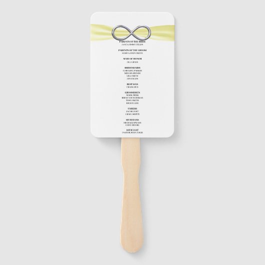 Yellow Infinity bruiloft programma fans Handwaaier (Achterkant)