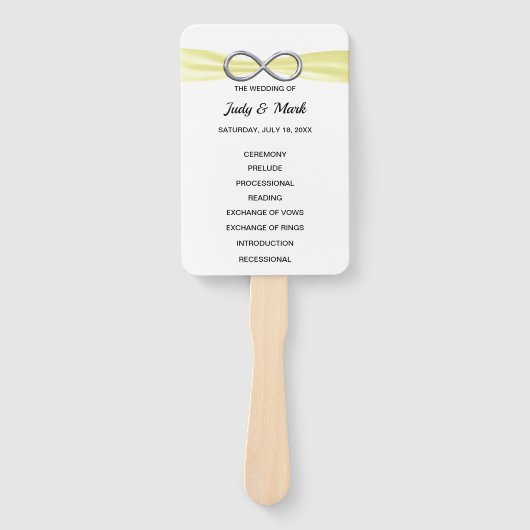 Yellow Infinity bruiloft programma fans Handwaaier (Voorkant)