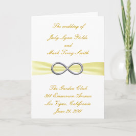 Yellow Infinity bruiloft programma Kaart