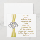 Yellow Infinity Heart Bachelorette Party nodigt ui Kaart (Voorkant / Achterkant)