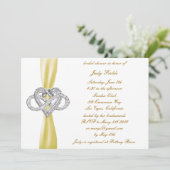 Yellow Infinity Heart Bruids Douche Uitnodiging (Staand voorkant)