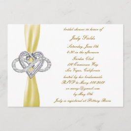 Yellow Infinity Heart Bruids Douche Uitnodiging