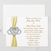 Yellow Infinity Heart bruiloft uitnodiging (Voorkant / Achterkant)
