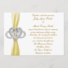 Yellow Infinity Heart bruiloft uitnodiging