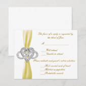 Yellow Infinity Heart Response-Kaart RSVP Kaartje (Voorkant / Achterkant)