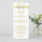 Yellow Infinity Wedding Menu Card (Staand voorkant)
