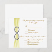 Yellow Infinity Wedding Response Kaart (Voorkant / Achterkant)