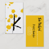 Yellow Ink Splot Make-up Artist Visitekaartje (Voorkant / Achterkant)