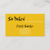 Yellow Ink Splot Make-up Artist Visitekaartje (Achterkant)