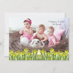 Yellow Iris 3 Photo Easter Card Kaart