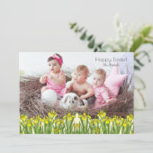 Yellow Iris 3 Photo Easter Card Kaart (Staand voorkant)