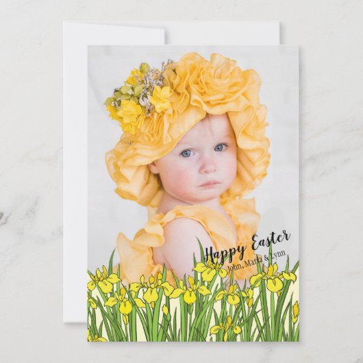 Yellow Iris Photo Easter Card Kaart (Voorkant)