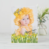 Yellow Iris Photo Easter Card Kaart (Staand voorkant)