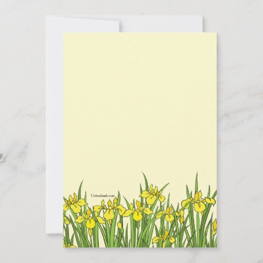Yellow Iris Photo Easter Card Kaart (Achterkant)
