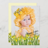 Yellow Iris Photo Easter Card Kaart (Voorkant / Achterkant)
