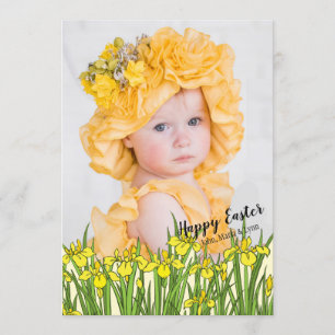 Yellow Iris Photo Easter Card Kaart