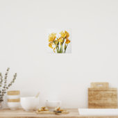 Yellow Iriss Flower Art Print Poster (Keuken)