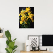 Yellow Iriss Flower Art Print Poster (Thuiskantoor)