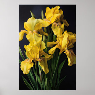 Yellow Iriss Flower Art Print Poster