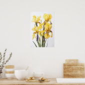 Yellow Iriss Flower Art Print Poster (Keuken)