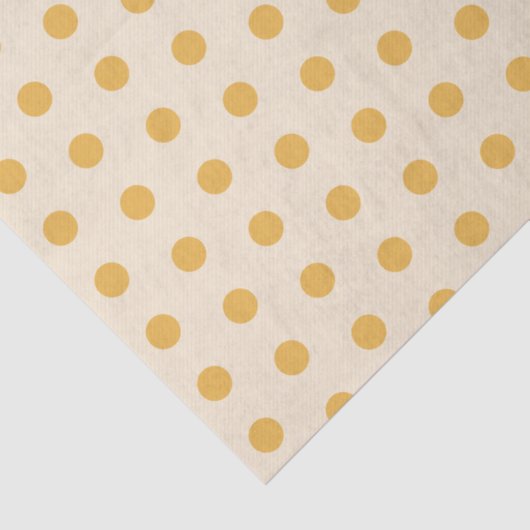 Yellow Ivory Cream Beige Polka Dots Tissuepapier (Detail)