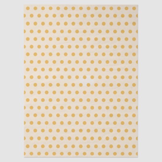 Yellow Ivory Cream Beige Polka Dots Tissuepapier (Voorkant)