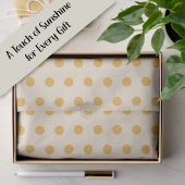 Yellow Ivory Cream Beige Polka Dots Tissuepapier