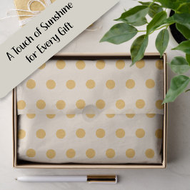 Yellow Ivory Cream Beige Polka Dots Tissuepapier