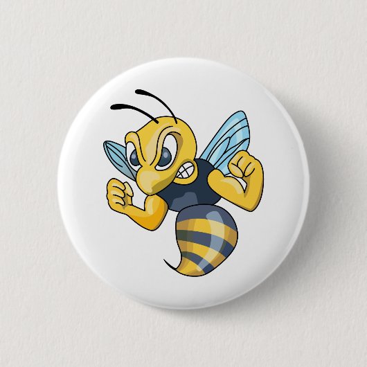 YELLOW JACKET HORNET RONDE BUTTON 5,7 CM (Voorkant)
